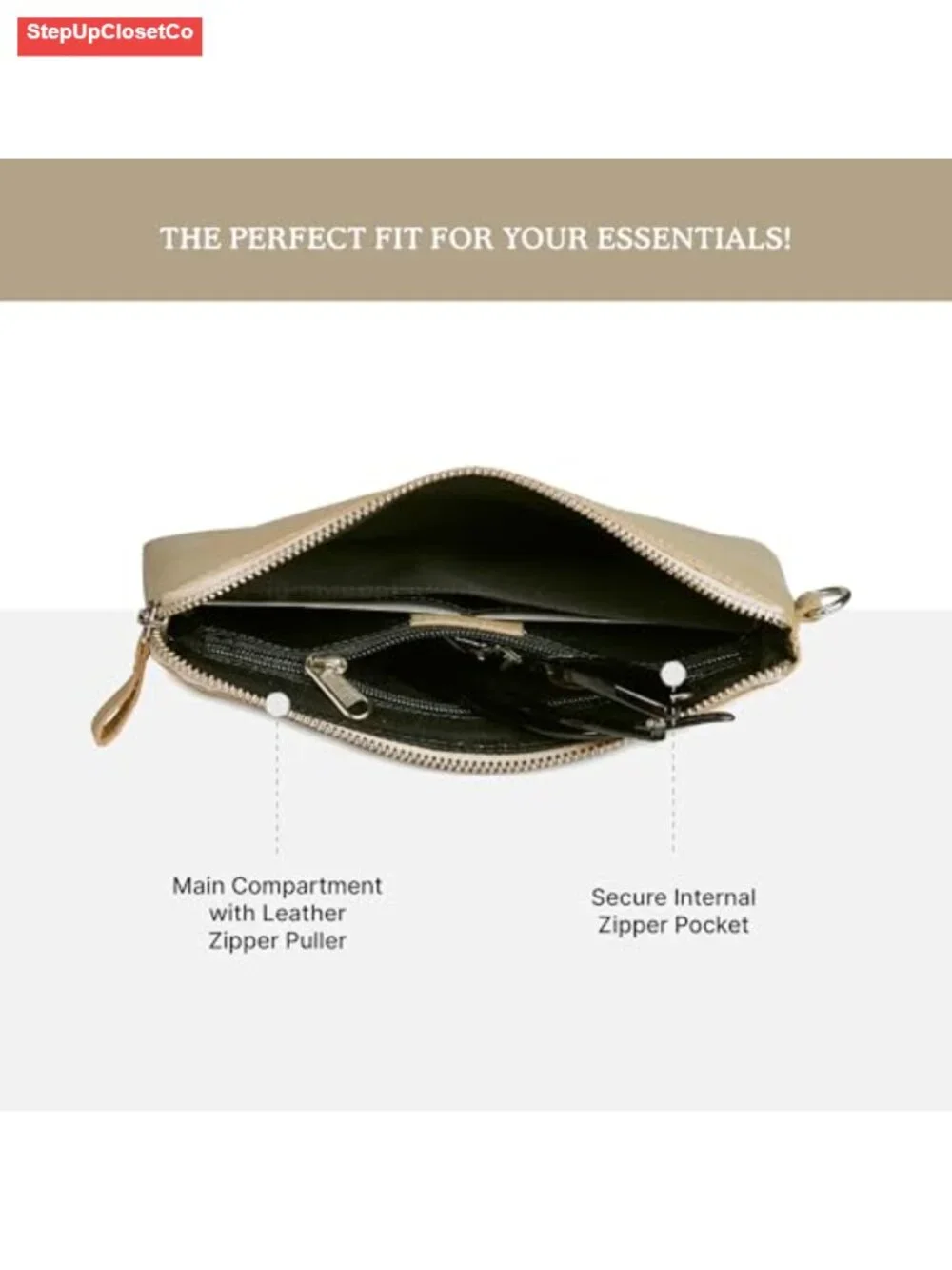 Genuine Top Grain Leather Wristlet Wallet with Cell Phone Slot